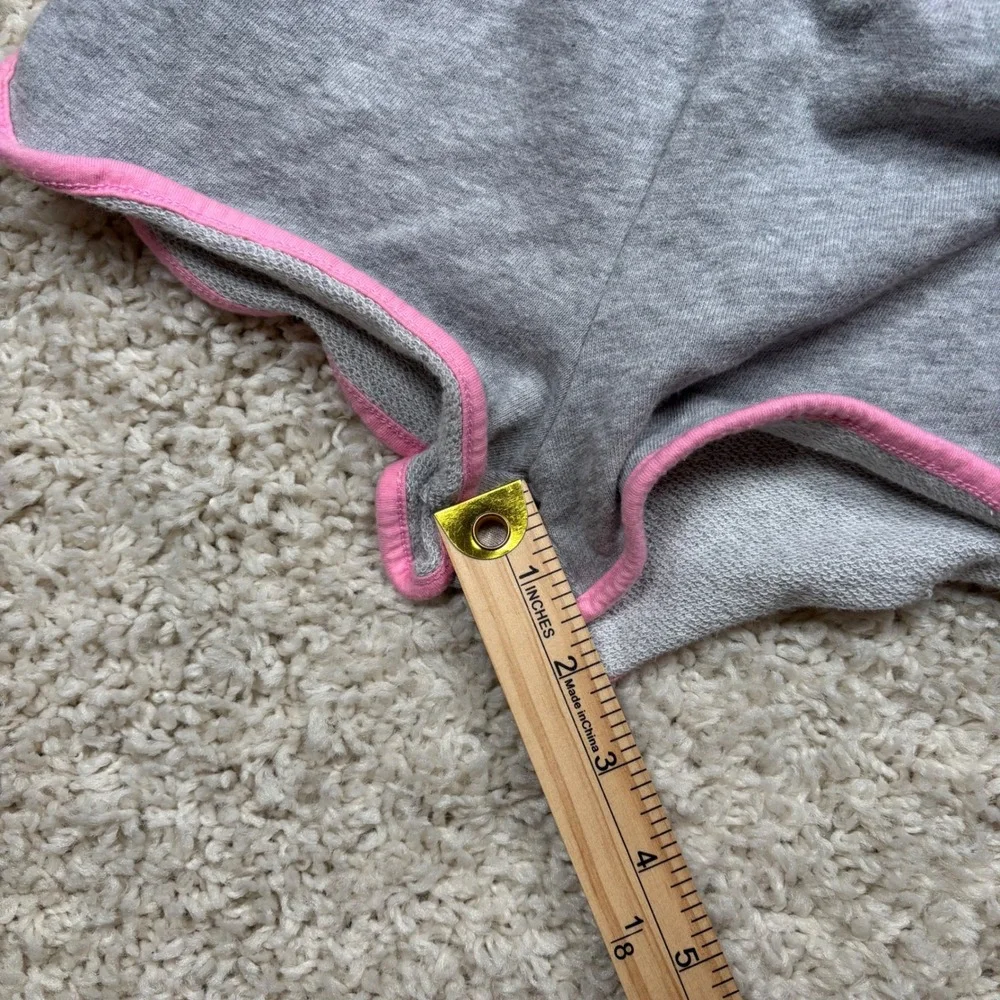 Kids H&M Girls Gray Sweat Shorts Pink‎ Trim Bow Elastic Waist Lounge Wear Size S